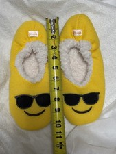 Yellow Slippers - Emoji with Sunglasses Unisex Medium - Non Slip