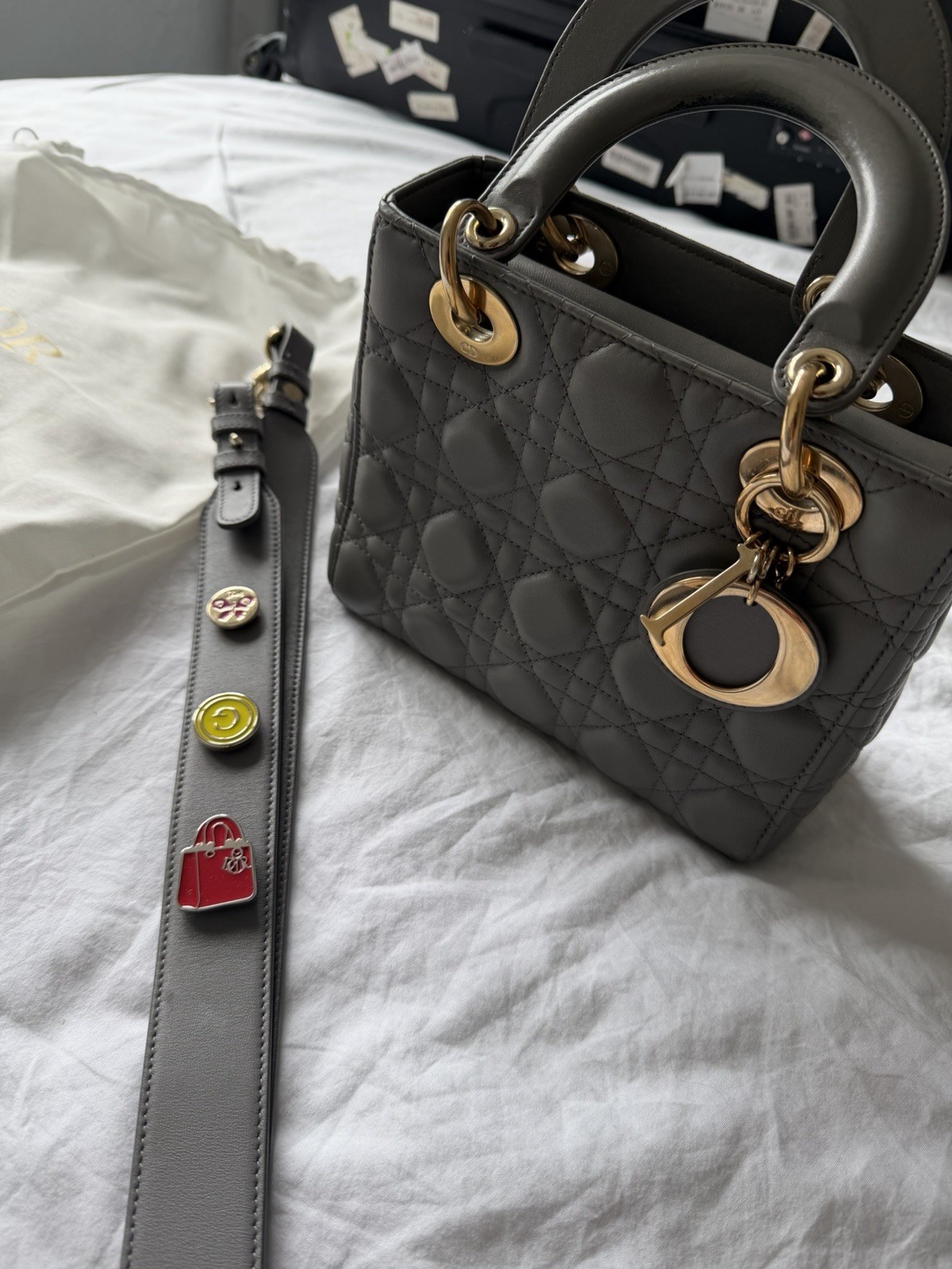 Dior Lady Dior Bag – Black with Decorative Strap