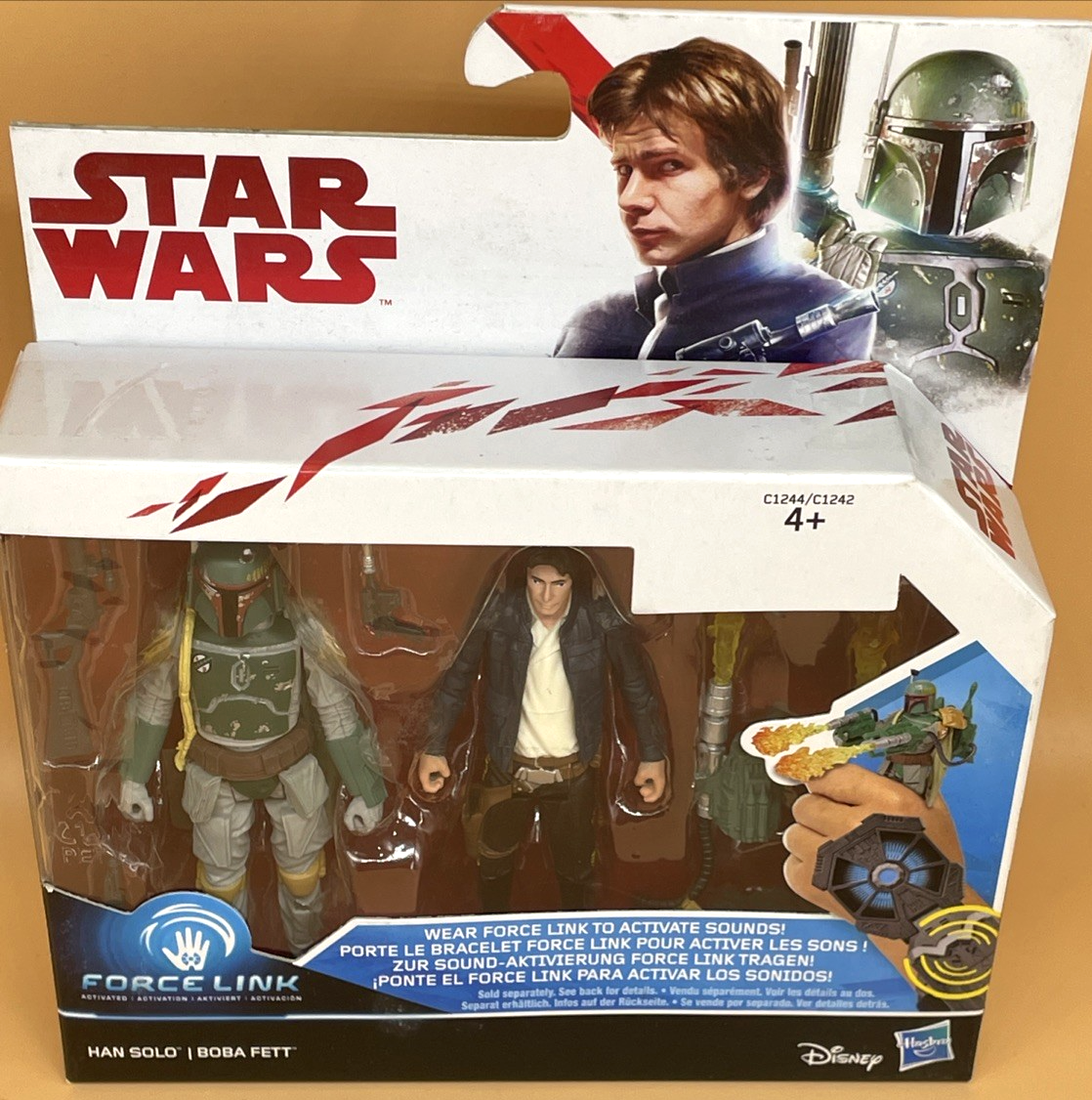 Star Wars Boba Fett Han Solo Force Link 2 Pack 2018 Hasbro Sealed Figures