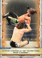 AJ Styles & Mustafa Ali Def Daniel Bryan & Andrade 2020 Topps WWE #75 Match Card