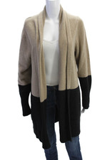 White  Warren Womens Open Front Cardigan Sweater Brown Black Size Large