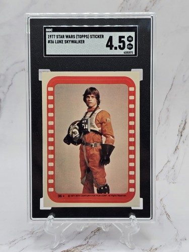 1977 Topps Star Wars Stickers #36 Star pilot Luke Skywalker!
