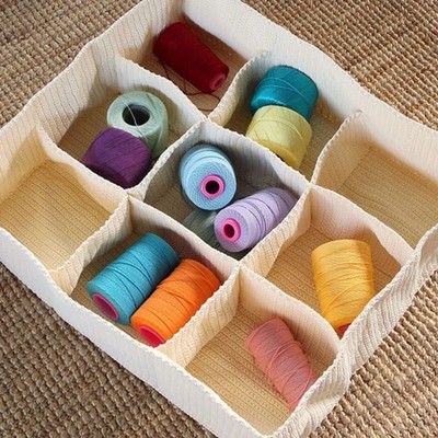 IKEA Komplement Drawer Organizer Ivory Crochet 9-Compartments Storage #0825255A