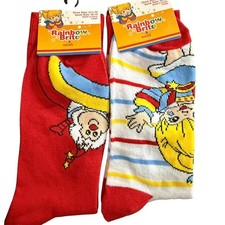 🌈Retro 80s Rainbow Brite 🌈 Socks - Set of 2 Great Easter Basket idea