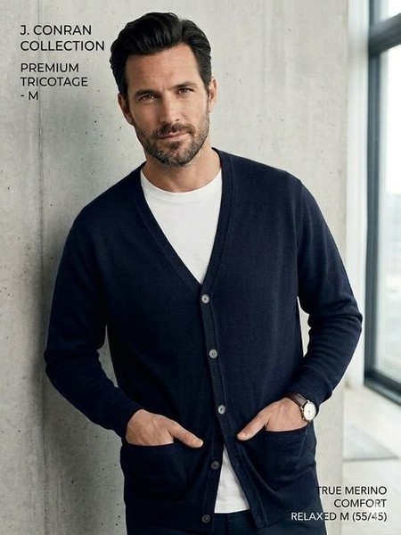 Men Jasper Conran Cardigan Navy M
