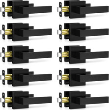10 Pack Matte Black Door Handles Interior Passage Door Knobs Closet Door Levers