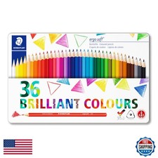 STAEDTLER 157 M36 Ergosoft Triangular Colouring Pencils - 36 Pencils Tin