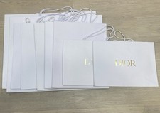 Set of 9-Dior Authentic White Gold Empty Gift Shopping Paper Bags All Size Lot