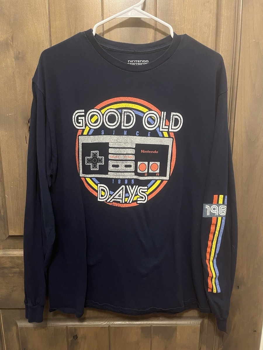 Nintendo Controller Mens Good Old Days 1985 Long Sleeve T