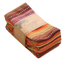 ACCENTHOME 100% Cotton Salsa 18"x18" - Pack of 12, 17 - - Red/Rust