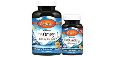 Elite Omega-3 Gems, 1600 mg Limone Naturale - 90 + 30 capsule molli