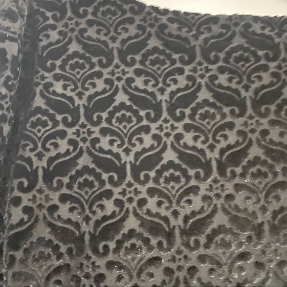 Talbots Elegant velour Black Patterned Blouse lad… - image 5