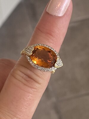 Rarities Carol Brodie Gold Vermeil Citrine White Diamond High