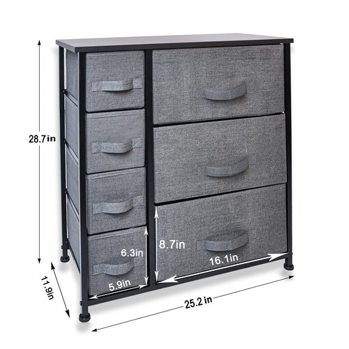 Cerbior Bedroom Storage Dresser Tower Shelf Organizer BinsCabinet Fabric Drawers - Picture 8 of 46