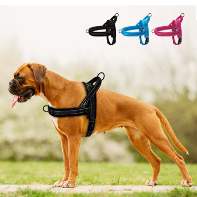 No Pull Nylon Quick Fit Reflective Service Dog Harness Vest Strong Adjustable No Pull Nylon Quick Fit Reflective Service Dog Harness Vest Strong Adjustable