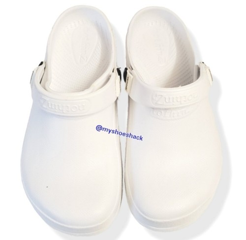 #236 New Nothinz Women's White Clogs Sandals Water Shoes Size 7 7L Closed Toe - Picture 2 of 6