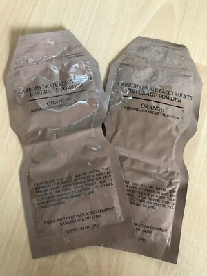2x Original USA US MRE Carbohydrate Electrolyte Beverage Powders ORANGE NEU OVP