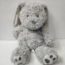 Hug Fun Easter Bunny Rabbit Plush Floppy Ears Gray Swirl With Bow 14"