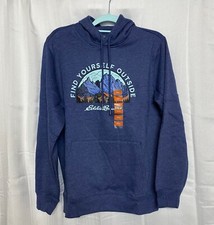 Eddie Bauer Men's Classic Fit Graphic Outdoor Hoodie Choose Size Medieval Blue