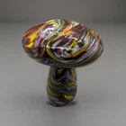Dave Fetty Henderson Hall Red Yellow And Orange Frit Glass Mushroom Signed