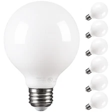 6-Pack Dimmable G25 LED Bulb, 4.5W (60W Eqv.), Globe Light Bulbs