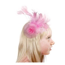 Light Pink Child Feather Wedding Fascinator Woman Headpiece Girl Kid Tea Party