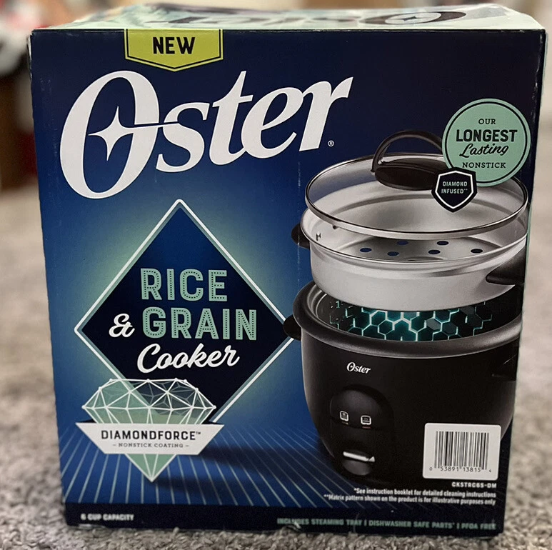 Oster Rice Cooke DiamondForce Nonstick 6-Cup Electric Black Very Clean