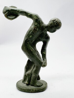 VINTAGE BRONZESTATUE DISKUSWERFER SPORTFIGUR FIGUR