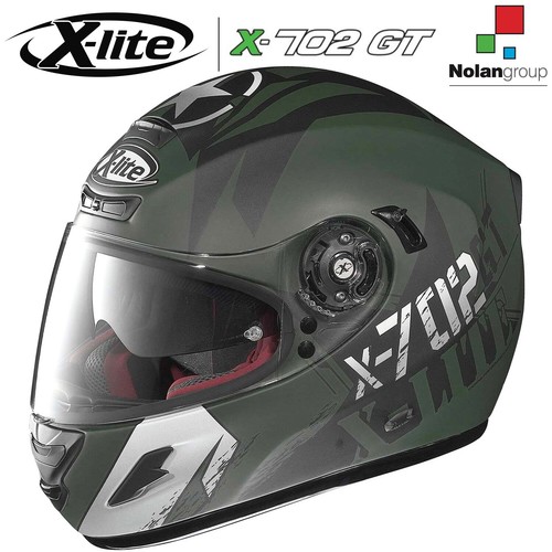 CASCO INTEGRALE MOTO FIBRA X-LITE X-702 GT FIGHTEX N-COM 40 VERDE MILITARE  OPACO | eBay