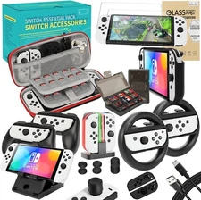 Accessories Kit for Nintendo Switch OLED Games Bundle Carrying Case Screen NEW