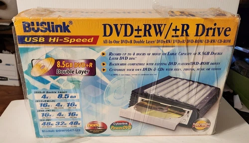 BUSlink External USB 2.0 Hi-Speed DVD RW R Drive All In One