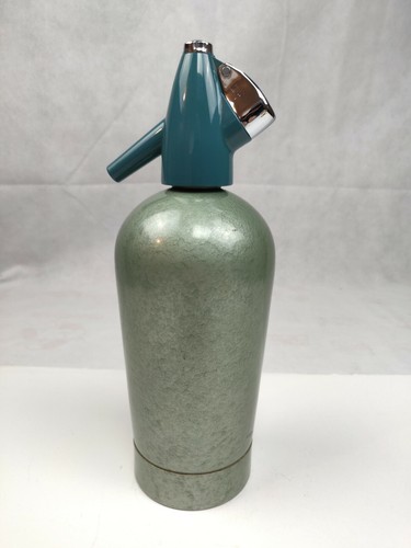 Vintage Seltzer Bottle Green Metal Sparklets Syphon England Serial SCI/Z/J - Picture 2 of 10