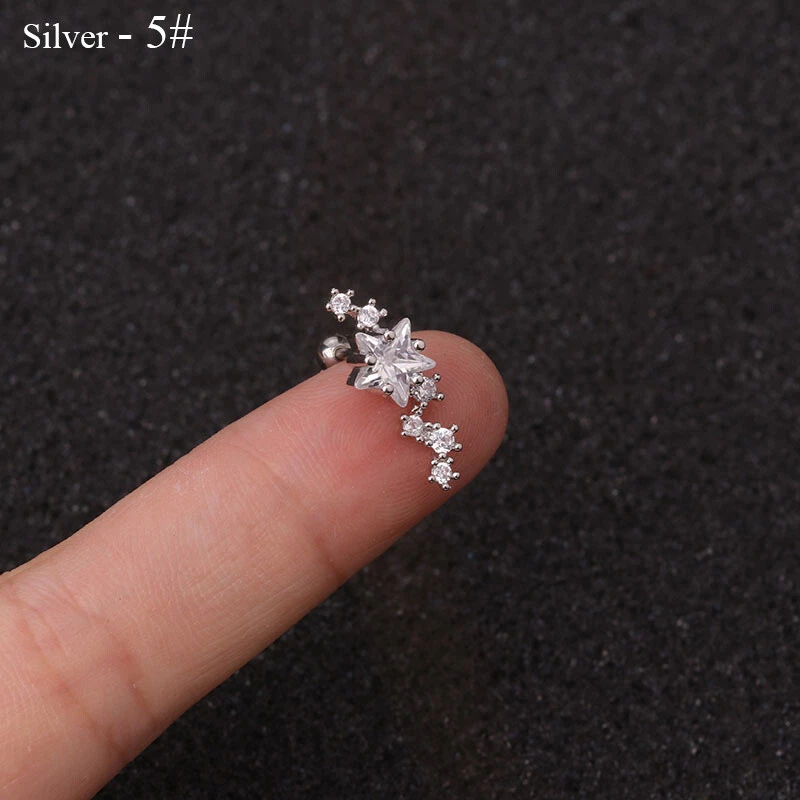 Zirkonia Stein Knorpel Ohrring Muschel Tragus Helix Knorpel Piercing Ohrstecke / - Bild 3 von 4