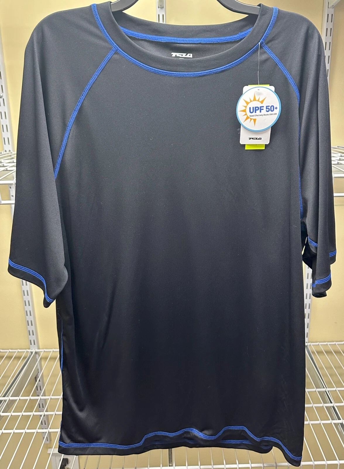 TSLA Men Rashguard UPF 50+ Loose-Fit Short Sleeve UV Cool Swim Shirt X-Large New