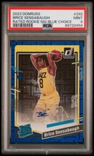 PSA 9 - BRICE SENSABAUGH #/49 Auto 2023 Panini Donruss Rated Rookie BLUE CHOICE 