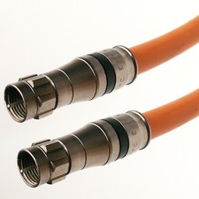 10ft Orange RG11 Coaxial Cable 14AWG 75 Ohm Ham Radio Cell Booster Internet Coax