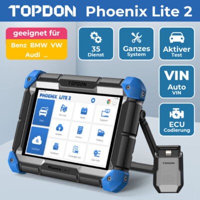 TOPDON Phoenix Lite 2 KFZ OBD2 Diagnosegerät 35+Reset ECU Coding Active Test DHL