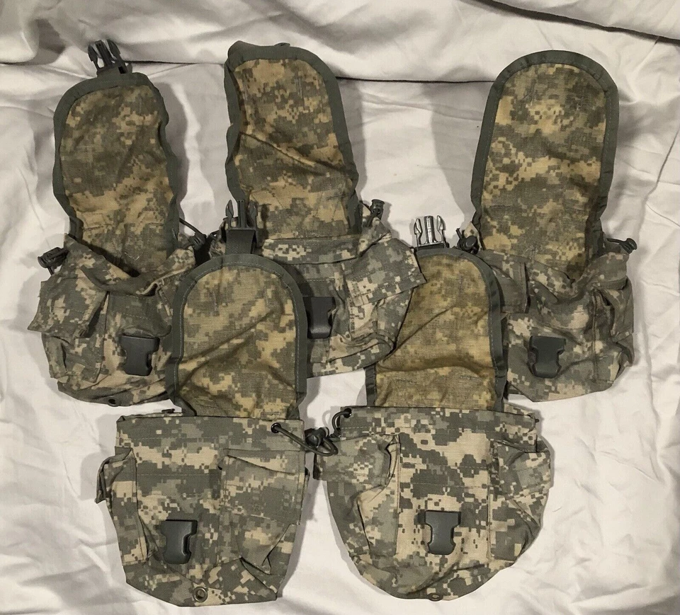 5 Pack MOLLE II 1 QT Canteen Cover / General Purpose Pouch ACU VGC - Image 3 of 4