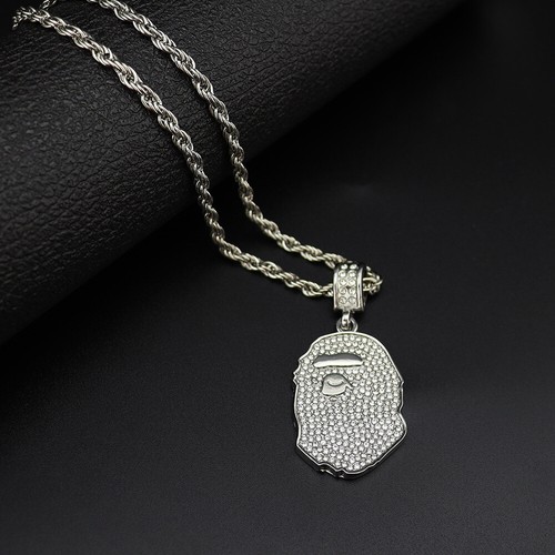 Bape Shark Pendant Chain Gold Necklace 