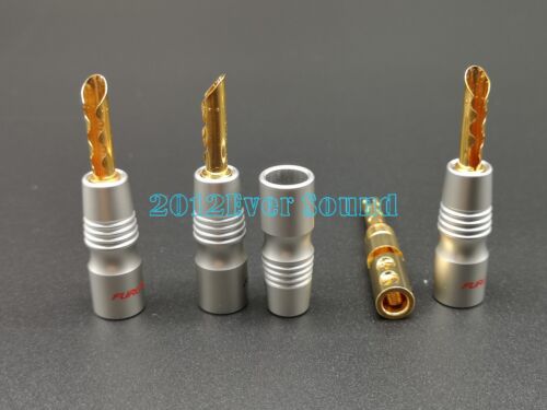 4x Furutech FP-200B(G) Speaker Cable Banana Plug Connector BFA Z Gold Plugs  - Picture 1 of 5