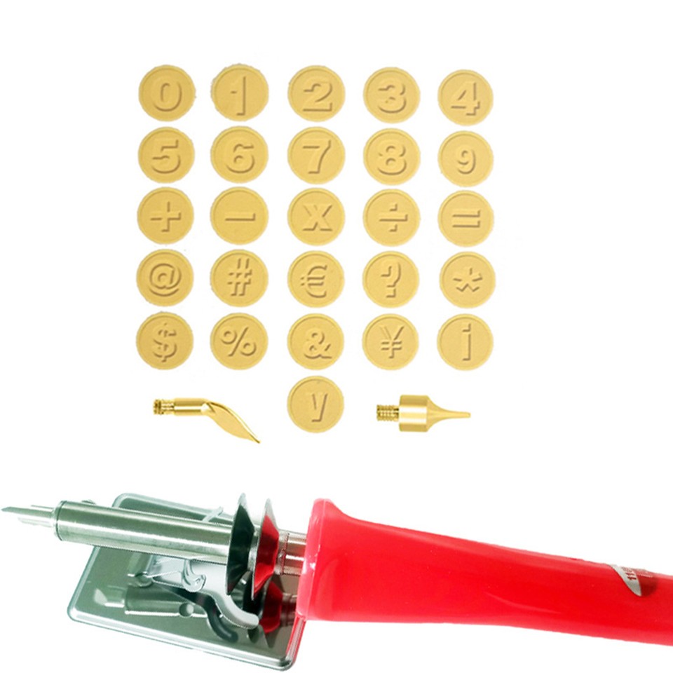 56PCS Wood Burning Tip Set Letter Wood Burning Tool Including Alphabet