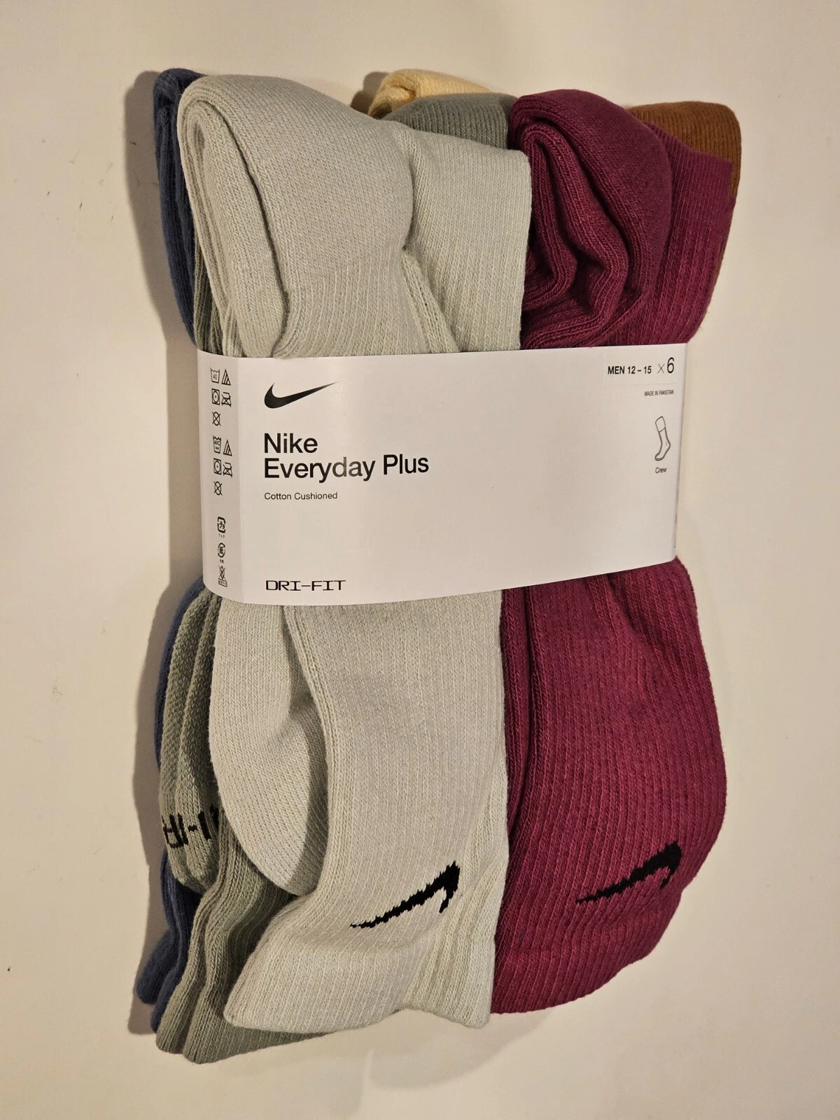 Nike Everyday Plus Cotton Cushioned Crew Socks Multicolor 6 Pack SX6897-905