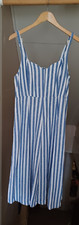 Old Navy Linen Blend Maxi Dress New Without Tags Size Large Blue Striped