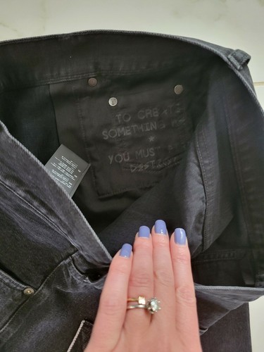 Jeans Ben Taverniti Unravel Project taglia 26 vintage neri larghi ragazzo nuovi con etichette $800 - Foto 12 di 12