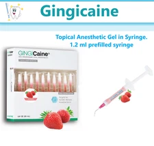 Gingicaine Topical Anesthetic Gel in Syringe. 1.2 ml prefilled syringe Ex: 11/27