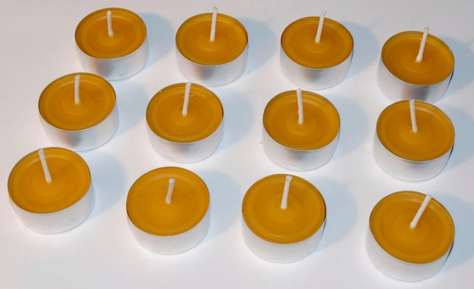 BIENENWACHS-TEELICHTE in Aluschale für D 2, D 4, H 50