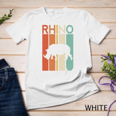 アニマルプリント半袖T(rhino) Rhino Rhinoceros Retro Vintage WIld Animal Kids Men Women
