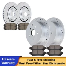 Front Rear Brakes and Rotors Ceramic Pads Kit for Toyota Sienna Highlander Lexus