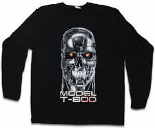 SKULLHEAD MODEL T-800 LONG SLEEVE T-SHIRT Cyberdine Skynet Cyborg Terminator