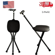 Hold 440 lbs Folding Canes with Seat Walking Stick Height Adjustment Cane Seat